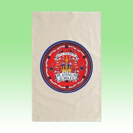 SmartyPants Queen's Platinum Vintage 2022 Tea Towel - Queen Elizabeth Her Majesty 70 Years Commemorative Memorabilia Souvenir Royal Celebration Anniversary British Kitchen (Natural Prime)
