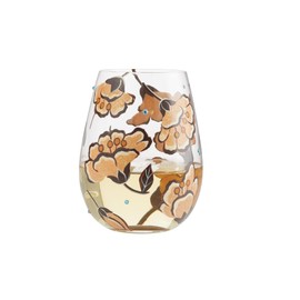 Enesco Designs by Lolita Jungle Beauty Hand-Painted Artisan Stemless Wine Glass, 20 Ounce, Multicolor