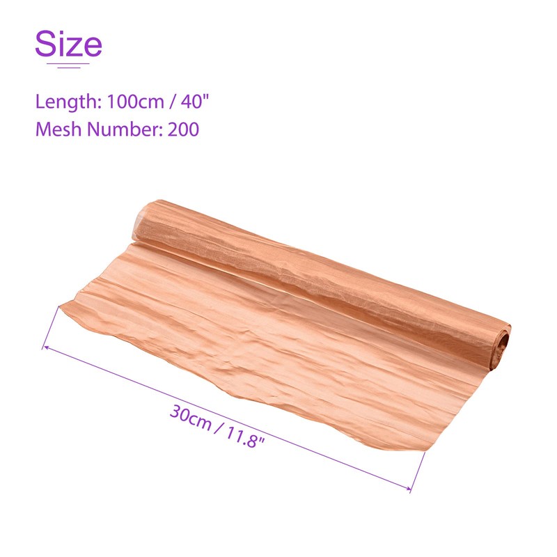 DMiotech 1 Pack Copper Screen Mesh Filtration Cloth, 40x12inch 200