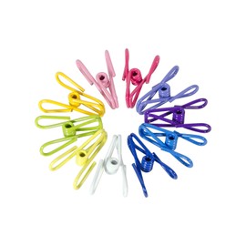 Utility Clips, 2 Inch PVC Coated, Colorful Food Bag Sealer and Clothesline Pins, for Kitchen and Laundry, Multipurpose, 10 Pcs