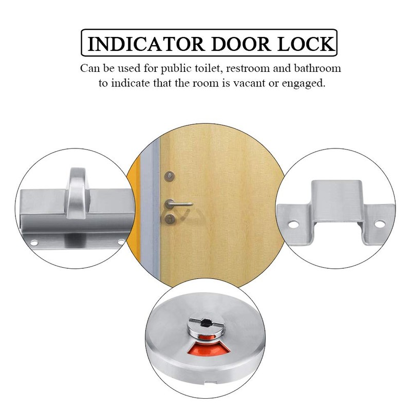 Indicator Door Lock Bathroom Restroom Toilet Bolt Door Lock with