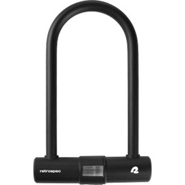 Retrospec Lookout U-Lock Bike Lock with 2 Rust Resistant Stainless Steel Keys, Bracket, Heavy Duty Anti-Theft Bicycle Lock 14mm Shackle, Pick Resistant & Secure Anti-Rotation Design