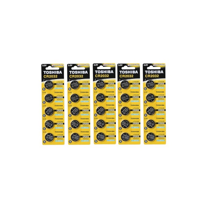 Toshiba CR2032 3 Volt Lithium Coin Battery (25 Batteries)
