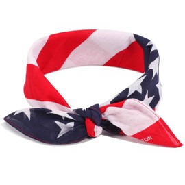 Ardorchid American Flag Bandana Headband USA Red White and Blue Patriotic Headbands for Men and Women Neck and Face Scarf 4th of July Head Wrap
