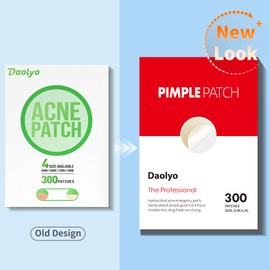 Daolyo Pimple Patches for Face, 4 Size 300 Counts Acne Patches, Hydrocolloid Patches for Covering Zits and Blemishes, Spot Stickers with Salicylic Acid, Tea Tree Oil & Calendula Oil