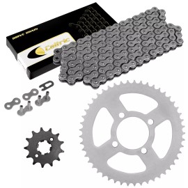 Caltric Drive Chain and Sprockets Kit for Yamaha TT-R125 TTR125E  2002 2003-2010