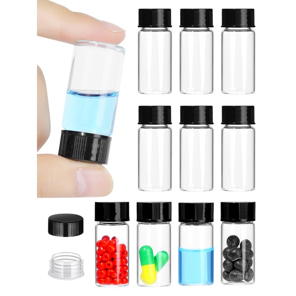 COTOM 5ml Fläschchen Transparente Probenahme Glasflaschen mit Schraubverschluss Lecksichere Probe