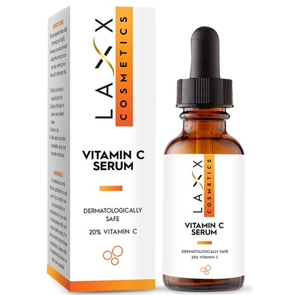 Vitamin C Serum for Face/Neck/Eyes - 5 x More Powerful Anti-Ageing Serum with 20% Vit C - Wrinkles / Lines / Ageing