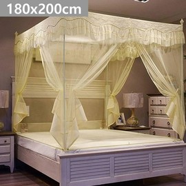 Interior Steel Frame Square Mosquito Net (180x200cm) Beige