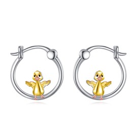 Animal Earrings for Women Girls Koala/Dinosaur/Octopus/Pig/Fox Hoop Earrings 925 Sterling Silver Jewellery Animal Gift, Sterling Silver, No Gemstone