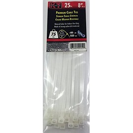 K-T Industries 2758434 Standard Duty, Cable Ties, 8", Natural