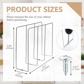 Blulu U Shaped Cookie Sheet Organizer for Cabinet Baking Sheet Organizer Kitchen Cabinet Dividers Vertical Chrome Pan Rack Storage Wires Tray Dividers Face Opening of 3.5"(Silver,1 Pcs)