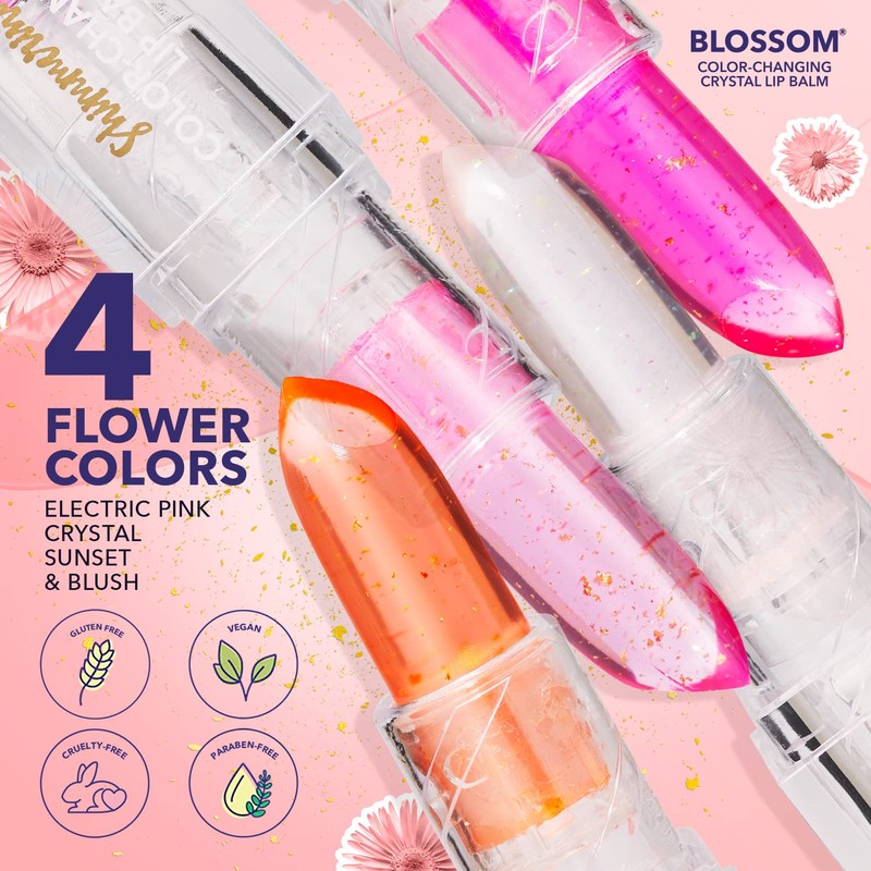 Blossom Lip Gloss Moisturizing pH Lip Balm, Strawberry Scented Color