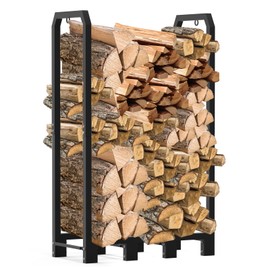 Demiwise Thickened Metal 4Ft Firewood Rack Holder for Fireplace Wood Storage, Outdoor Indoor Fireplace Wood Pile Storage Stacker Organizer