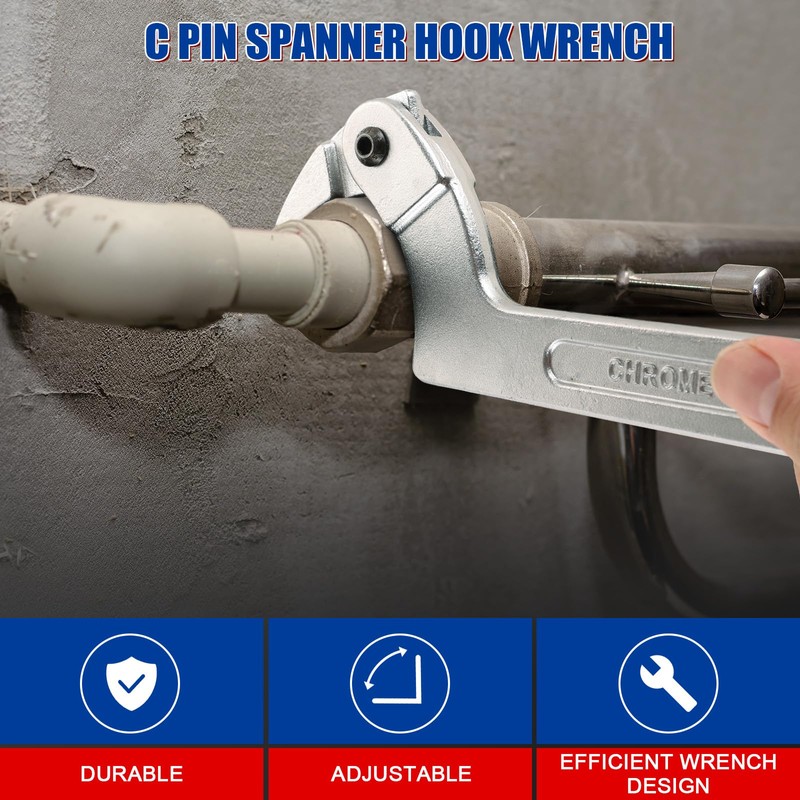 NYXOVA 9pcs Adjustable Pin Spanner Wrench Tool Set, C Pin