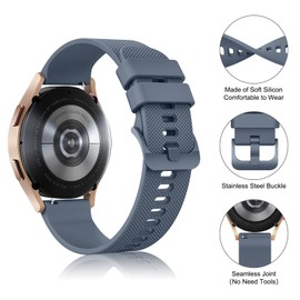 3-Pack Bands Compatible with Garmin Venu 3 / Venu 2 / Vivoactive 4 Watch Band, Garmin Forerunner 745/265/255 Watch Band, Soft Silicone Sport Replacement Strap for Women Men (Black+BlueGray+Cactus)