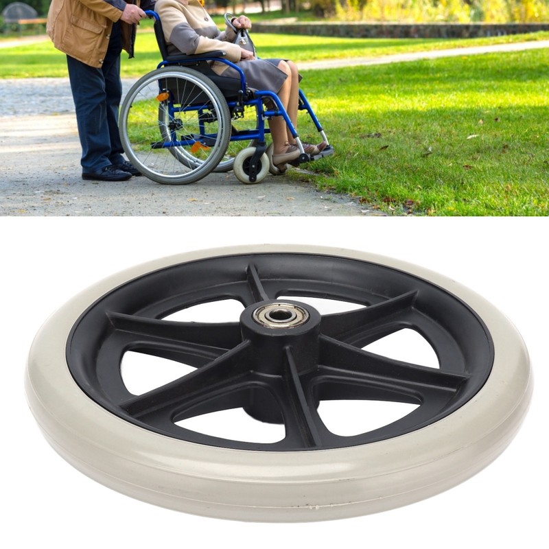 Wheelchair Wheel 8in PU Walker Caster Replacement Skidproof with Ball