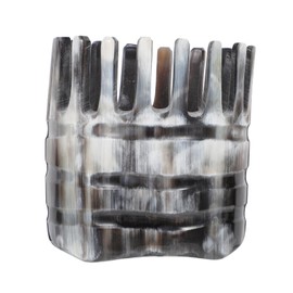 Mikinona Natural Horn Acupoint Comb Portable Head Scalp Massager Beige Compact Durable for Comfortable Hair Care and Scalp Massage