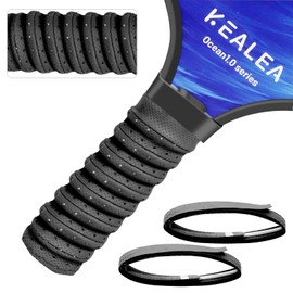 KEALEA Pickleball Paddle Grip Tape with Raised Ridge, Thickened Handle Wrap Tape for Tennis and Badminton Rackets - Black