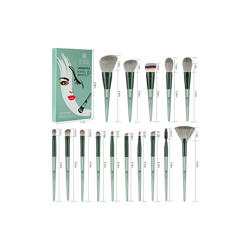 Makeup Brushes - HEYMKGO - 15Pcs Makeup Brushes Set Premium