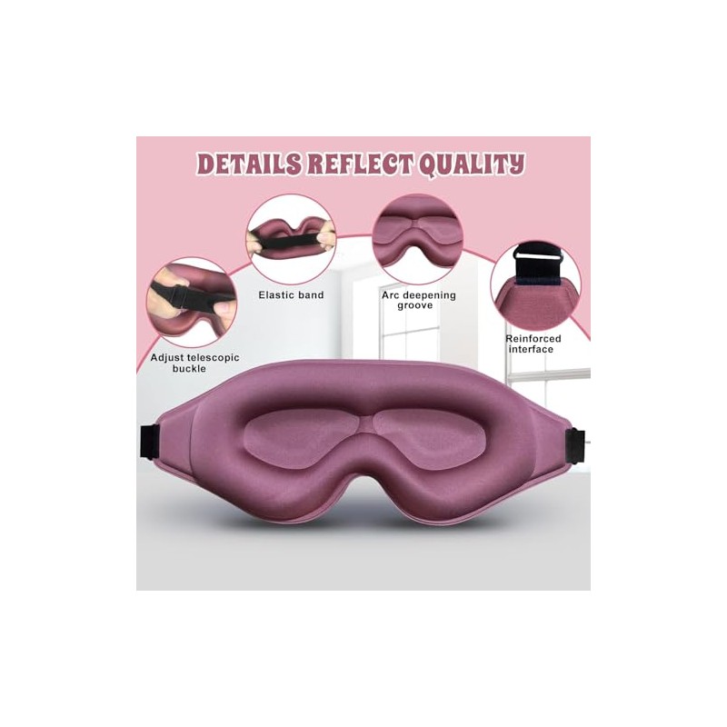 2 pieza Antifaz para dormir 3D para mujeres y hombreSuave
