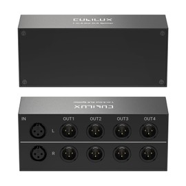 Cubilux 4-Way XLR Stereo Audio Passive Splitter, 1 Female to 4 Male XLR Balanced Audio Converter,1 in 4 Out 4-Channel XLR Splitter Box