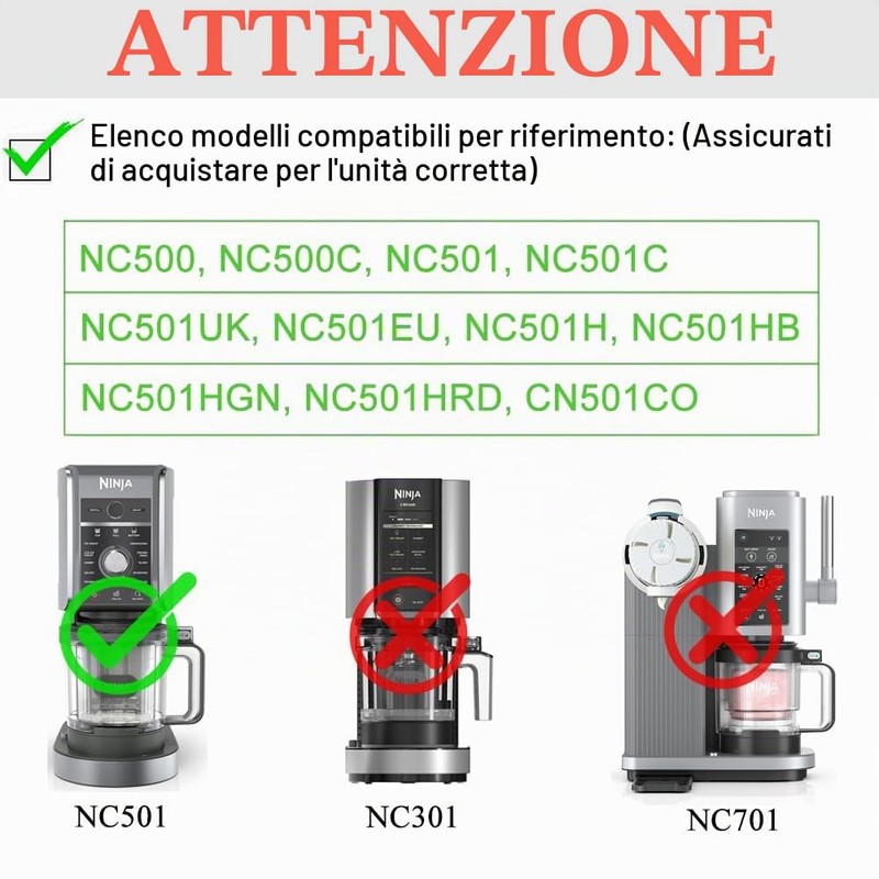Coperchio Esterno di Ricambio per Ninja Creami Deluxe NC501EU NC500EU,