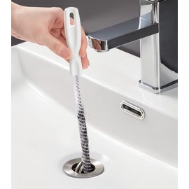 Flexible Drain Cleaning Tool for Sink and Shower Hair Removal – Choose 17.7-Inch Bristle Brush or 20.1-Inch Barbed Strip
