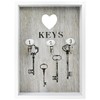 COM-FOUR® Wooden Key Cabinet with 3 Key Hooks, 25 x