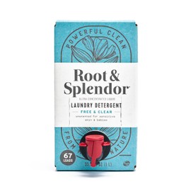 Root & Splendor Ultra Concentrated All Natural Laundry Detergent Liquid - Plant Based, Enzymatic Laundry Soap, Free & Clear Unscented, 1 Liter, 67 Loads