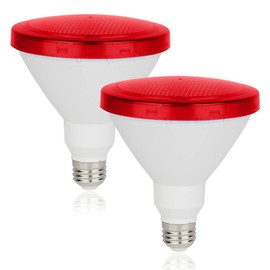 U4GLORY LED Red Flood Light Bulb - PAR38 E26 Base Red Color Bulb, 15W (100W Equivalent) Red Porch Bulb, Red Bulb Suitable for Outdoor, Indoor, Bedroom, Party Decoration, Porch, Christmas, 2 Pack