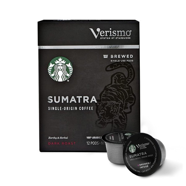 Starbucks Dark Roast Verismo Coffee Pods — Sumatra for Verismo Brewers — 6 boxes (72 pods total)