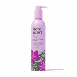 Flora & Curl Sweet Hibiscus Curl Activating Lotion | Lightweight Activating Lotion with Hibiscus Extract, Soy Protein, Coconut Oil & Shea Butter | for All Curl Types | 300ml