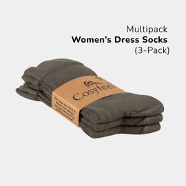 Cosyfeel® Women Crew Socks | Multipack Women’s Dress Socks (3-Pack) | Made of Super Soft Eco-Friendly Bamboo Material | Durable with Seamless Toe | Suitable for all 4 Seasons