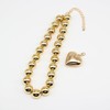 Hanfluenve Chunky Necklaces Gold Heart for Women Silver Heart Big