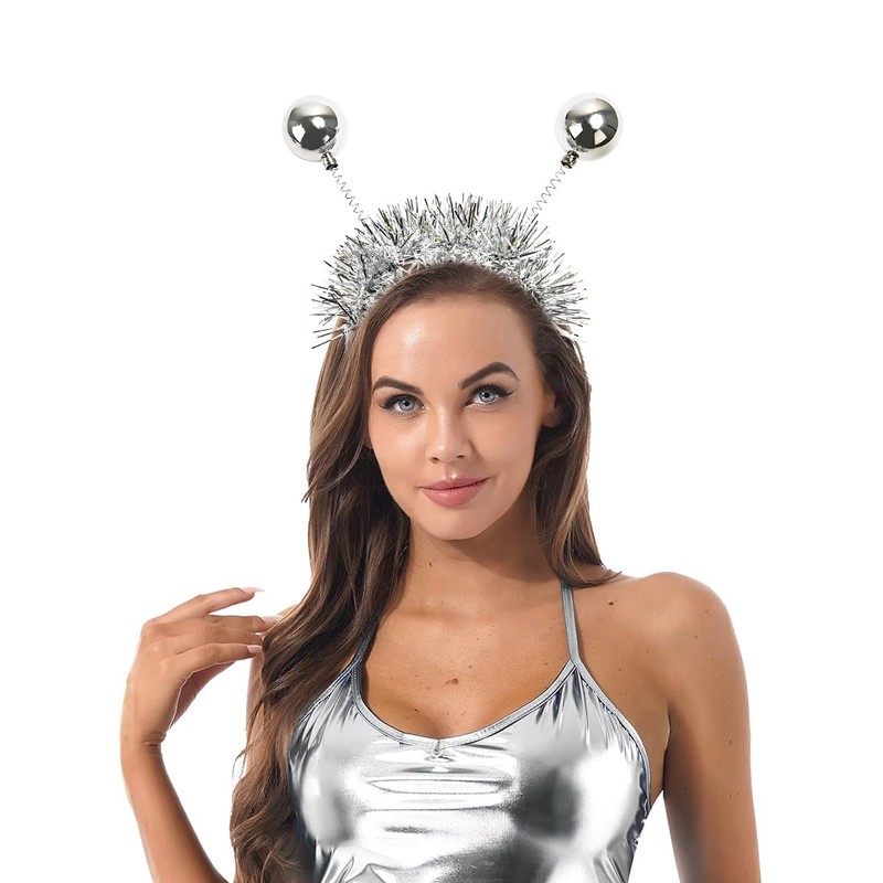 Sprinlot Alien Headband Carnival, Silver Alien Sensor, Headband Silver with
