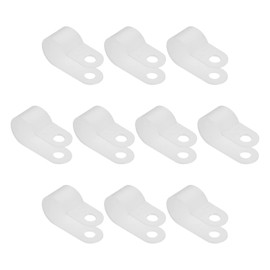 Rebower R-Type Cable Clips Fasteners Electrical Clips for Wire Cable Rope 10.4mm White 50pcs