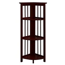 Casual Home 4-Shelf Corner Folding Bookcase, Truffle Brown (New)