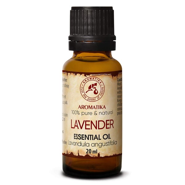 Lavender Essential Oils 0.68 Fl Oz - Lavanda Essential Oil - Lavandula Angustifolia - Bulgaria - 100% Pure - Calming - Good Sleep - Beauty - Aromatherapy - Relax - Massage - Diffuser - Aroma Lamp