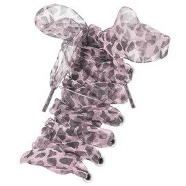 UamGlsob 4CM Wide Leopard Print Shoe Laces, Snow Yarn Sheer Silk Cheetah Shoelaces Replacement Strings for Women Sneakers (Pink,39"/100cm)