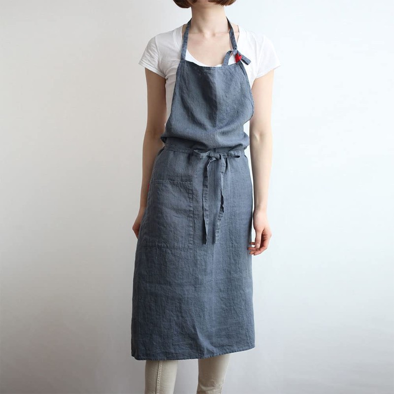 Lino e Lina Apron, Full Apron, Manon A411, Abyss Blue,