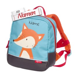 LALALO Sigikid Mini Nursery Backpack with Name (Embroidered), Children's Backpack, Children's Backpack for Nursery, Toddler Bag, Nursery Bag, Fox/Blue