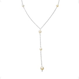 Agalea | Collar Corbatero de Plata Ley .925 con Perla Natural Cultivada para mujer