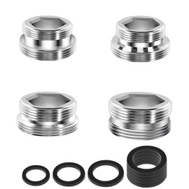 QZKJQDD 4 Pcs Faucet Adapter Kit, Durable Tap Aerator for Kitchen Sink, Tap Aerator 4 Sizes for Connecting Garden Hose, Male & Male M22 Sink Faucet Adapter Set, with Gasket