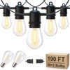 Brightown 190FT Outdoor String Lights for Patio with 62 Shatterproof