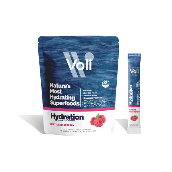 Voli Hydration, Riptide Raspberry, Superfood Hydration, Irish Sea Moss, Aquamin