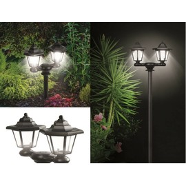 Ideaworks 3-in-1 Solar Lamp Post Light, Plastic, Black