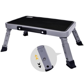3 Levels Adjustable Folding Step Stool,Foldable RV Step Stool,Safer Metal Stepping Stool for Adults and Seniors,Sturdy and Stable,350 Ibs Capacity,for Bedroom,Kitchen,Office,SUV and More Use