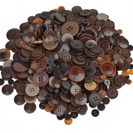 330g Brown Buttons for Crafts Bulk Assorted Size Tan Craft Button for Art, DIY Crafting, Christmas Decoration