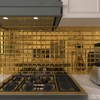 Lovdeco Peel and Stick 3 Inch Gold Mirror Backsplash, Square